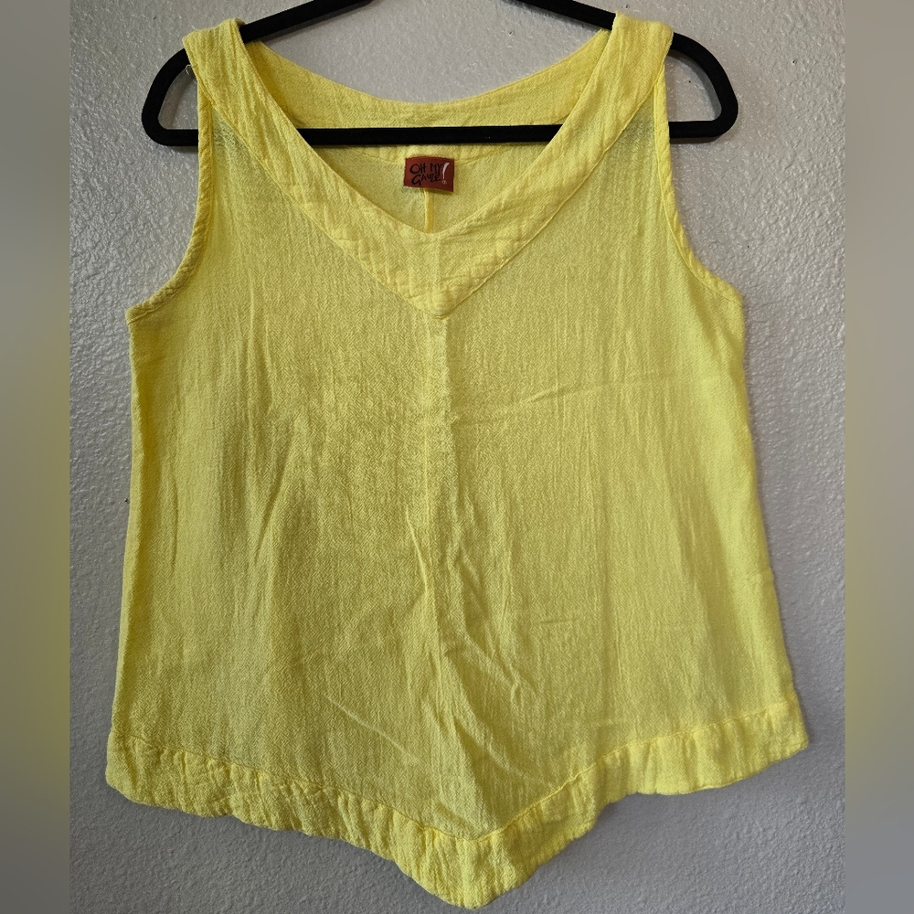 Oh My Gauze! Yellow Sleeveless Tank Top